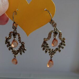 Golden tone sparkle rhinestones chandelier  earrings